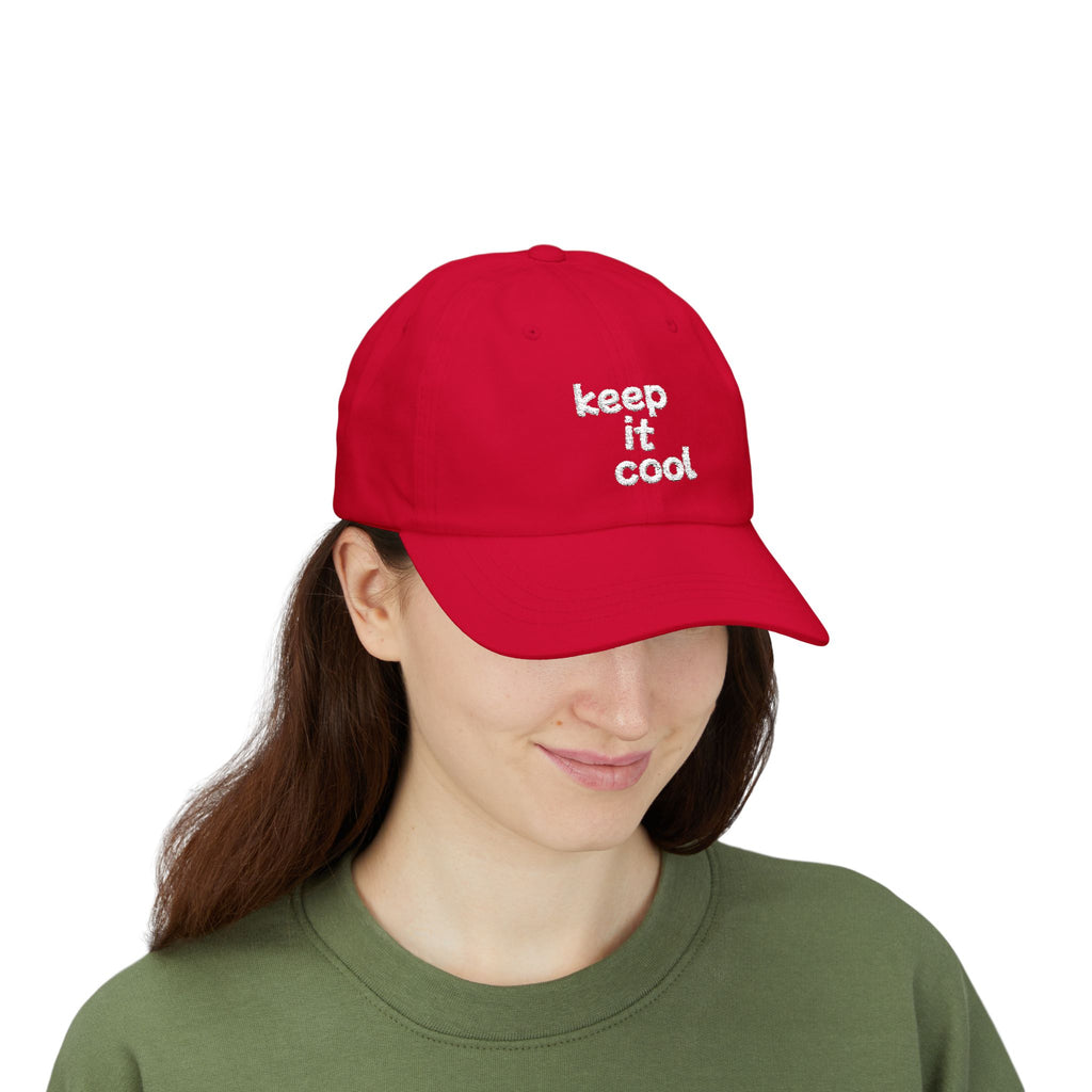 Dad Cap - "keep it cool" Embroidered Red Baseball Hat