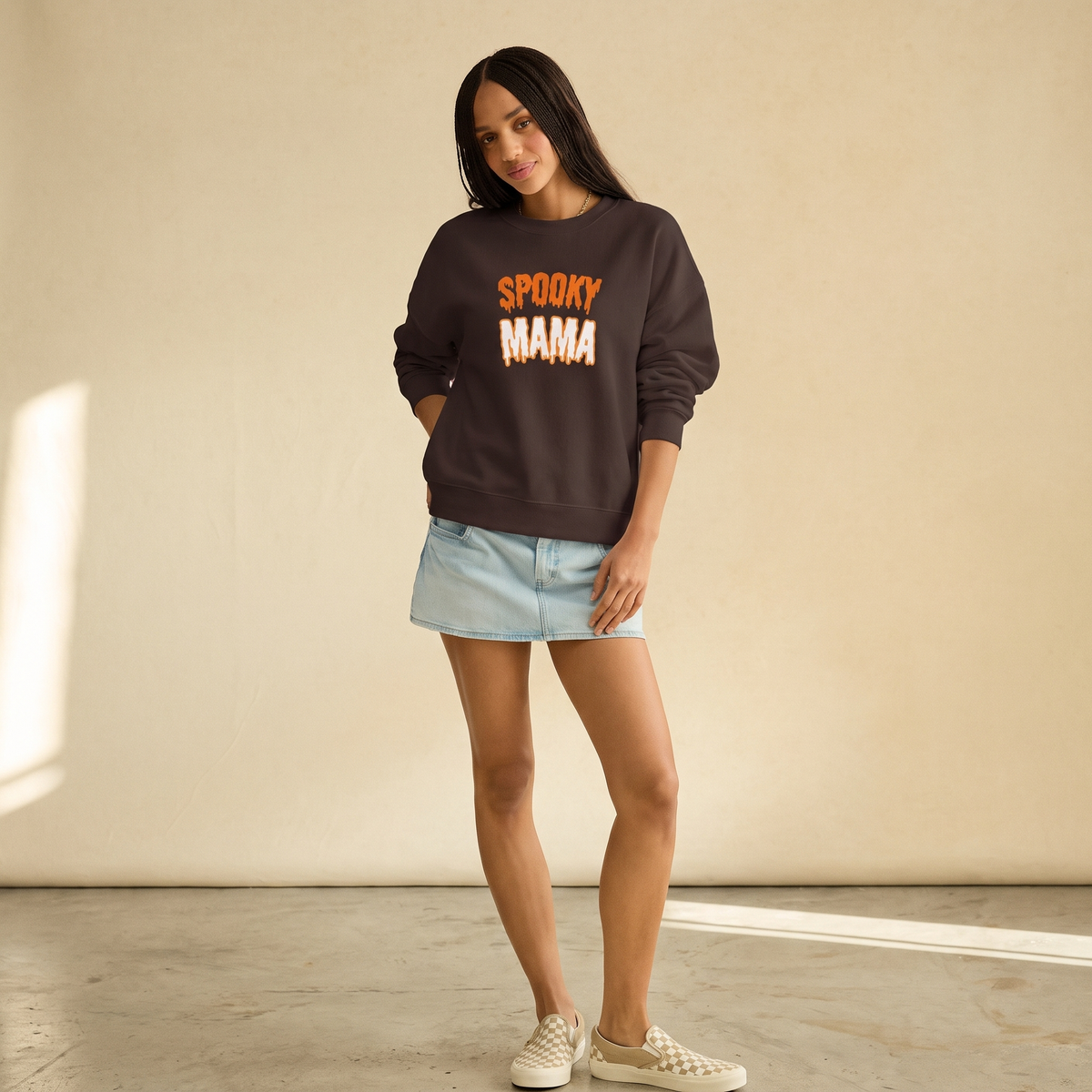 Spooky Mama - Dark Chocolate Halloween Sweatshirt
