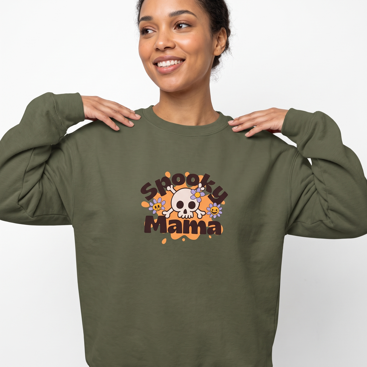 Spooky Mama - Halloween Crewneck Sweatshirt