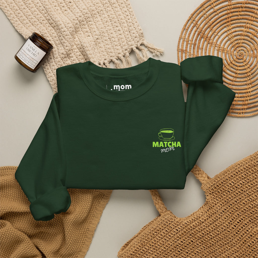 Matcha Mom Sweatshirt - Forest Green