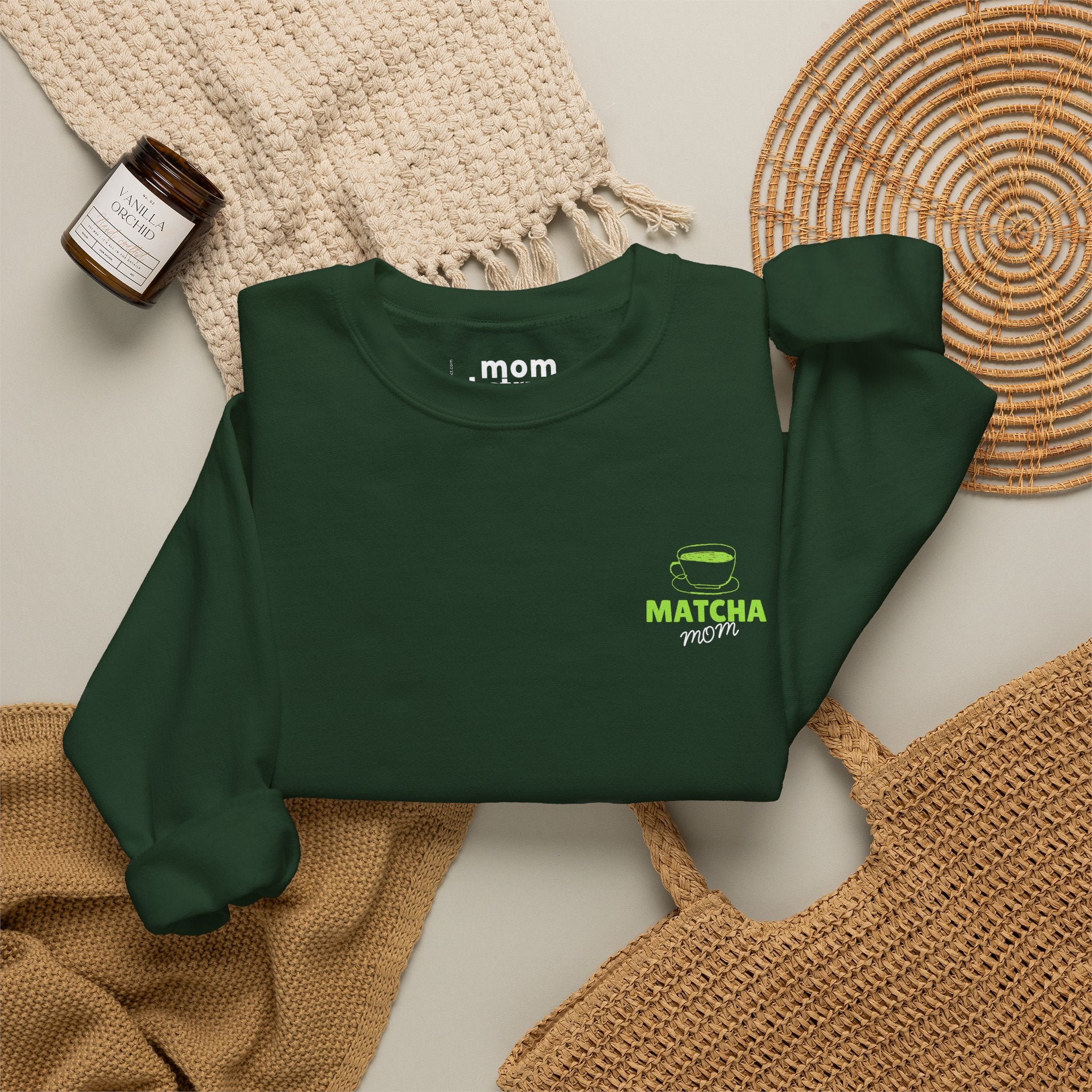 Matcha Mom Sweatshirt - Forest Green