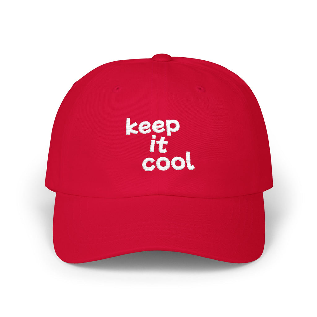 Dad Cap - "keep it cool" Embroidered Red Baseball Hat