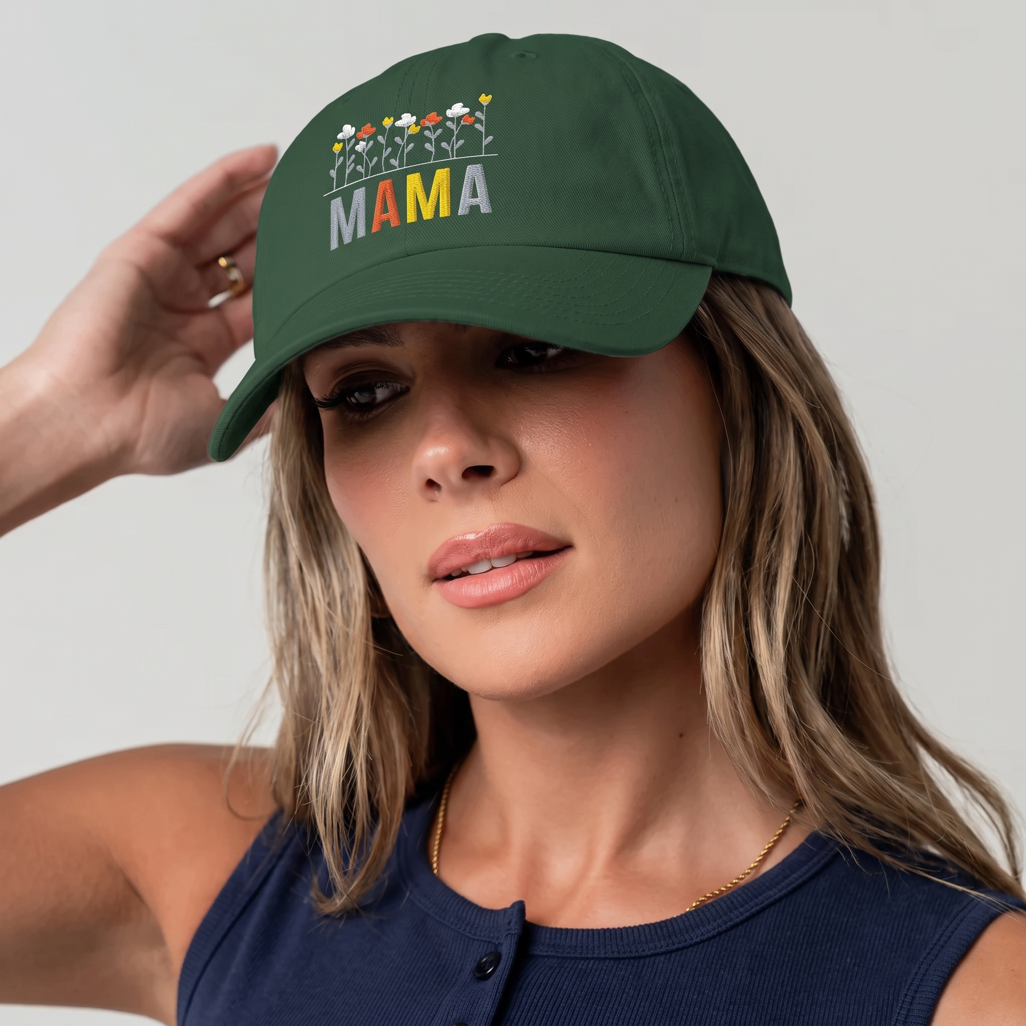 Embroidered Wildflower 'MAMA' Dad Cap